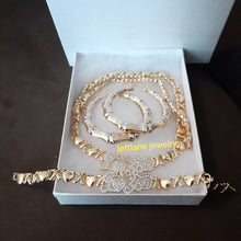 14k Gold Plated Womens 💖 X&o Hugs and Kisses Full xoxo I love you Set Chain And Bracelet with I love you earrings