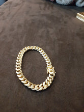 10k Gold Over Silver 8.5mm Cuban link Bracelet