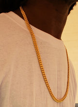 8mm 18k or 14k Gold Plated Miami Cuban Link Chain