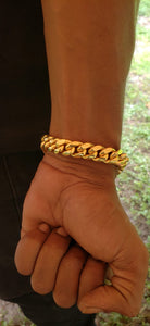 12mm 18k Gold Plated Miami Cuban Link Bracelet