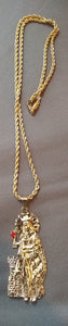 14k Rope Chain And Pendent Set