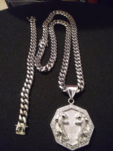 12mm White Gold Plated Cuban Chain , Bracelet and Pendant Set