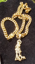 New arrival 12mm 18k Gold Plated Cuban Chain , Bracelet and Pendant Set