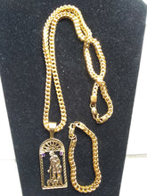 New Arrival 6mm 14k Gold plated Franco Chain Bracelet And Pendent Set