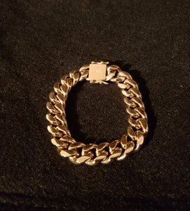 12mm 14k Gold Plated Miami Cuban Link Bracelet