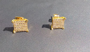 Gold plated Studd Earrings cz diamonds