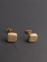 Gold plated Studd Earrings cz diamonds