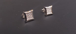 Silver Studd Earrings cz diamonds