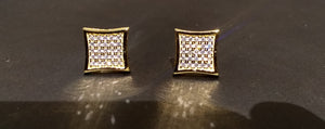Gold Plated Studd Earrings cz diamonds
