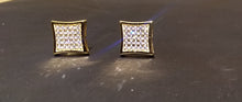 Gold Plated Studd Earrings cz diamonds