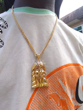 14k Gold Filled 3mm Cuban Link Chain Bracelet and Pendant  Set