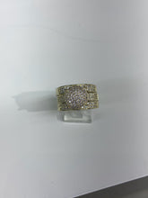 Gold filled Iced out 3 piece Ring with Cz diamonds