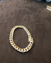 10k Gold Over Silver 8.5mm Cuban link Bracelet