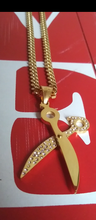 14k Gold Plated 3mm Cuban link chain and pendant  set