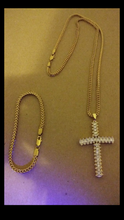 14k Franco Chain Bracelet And Pendent Set